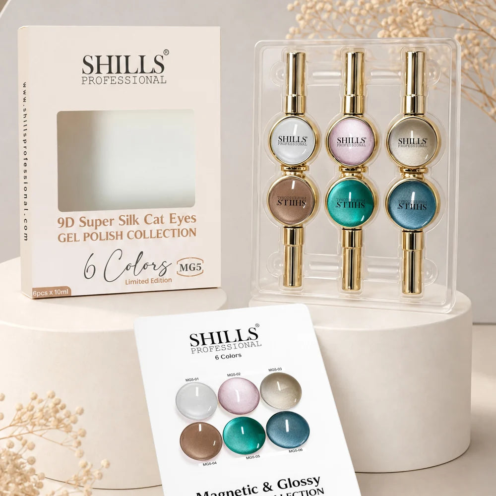 Shills Professional 9D Super Silk Cat Eye Gel Polish Collection MG05 | 6 Colors (10ml Each)
