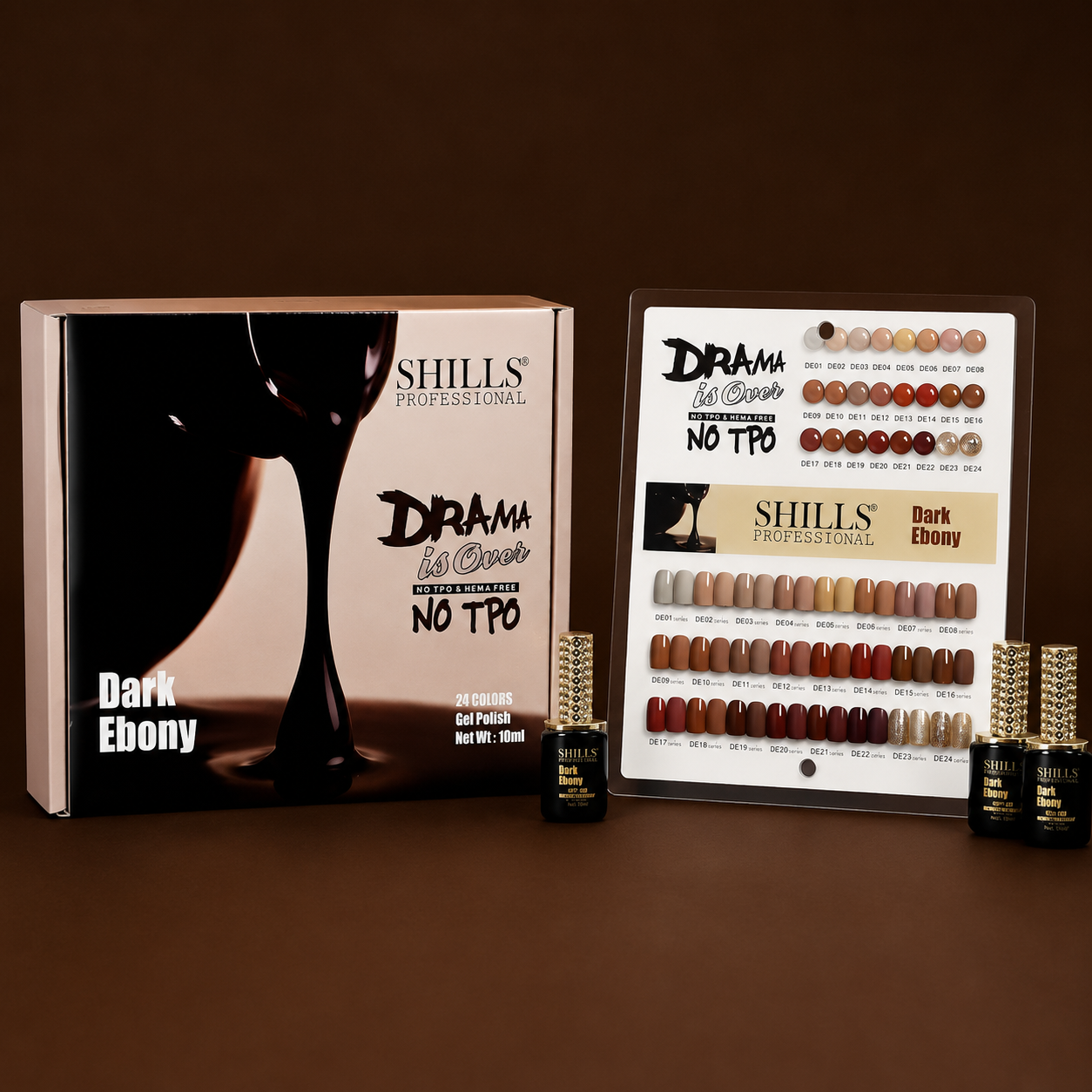 Shills Professional Burgundy Bloom 24-Color Gel Polish Kit | No TPO & HEMA Free | Professional Nail Gel Set (10ml Each)