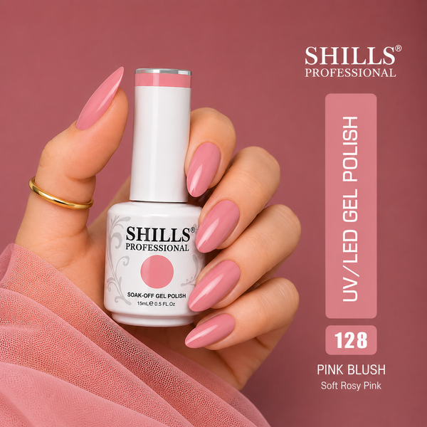 Shills Professional Gel Polish 15ml Long-Lasting UV/LED Soak-Off Nail Gel Color for Salon & Home Use (Shade - 128)