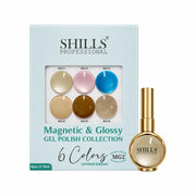Shills Professional Magnetic & Glossy Cat Eye Gel Polish Collection MG02 | 6 Colors (10ml Each)