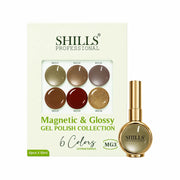 Shills Professional Magnetic & Glossy Cat Eye Gel Polish Collection MG03 | 6 Colors (10ml Each)