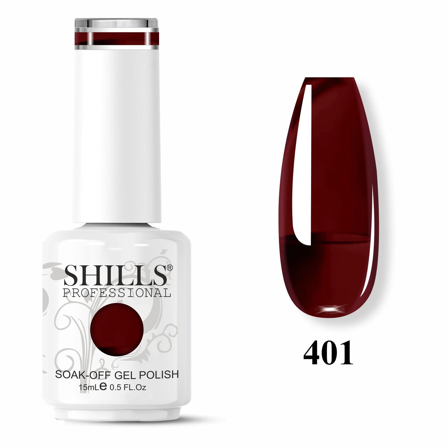 Shills Professional UV/LED Deep Burgundy Gel Polish 15ml – Shade 401