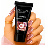 image, Shills Red Glitter Poly Nail Gel – Fast Building Nail Extension Gel (30ml)