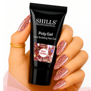 Shills Red Glitter Poly Nail Gel – Fast Building Nail Extension Gel (30ml)