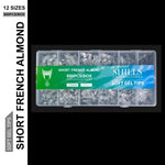image, Shills Short French Almond Soft Gel Nail Tips 600pcs Clear (Full Cover Nail Extension Tips 12 Sizes)