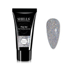 image, Shills Silver Glitter Poly Nail Gel – Fast Building Nail Extension Gel (30ml)