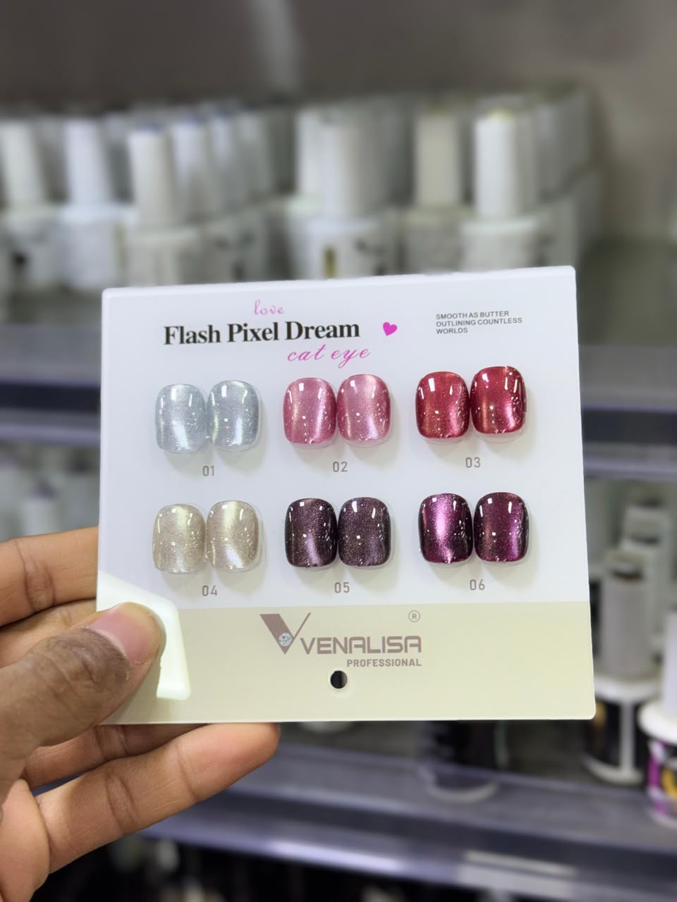VENALISA Flash Pixel Dream Cat Eye Gel Polish Collection – 6 Glitter Magnetic Shades