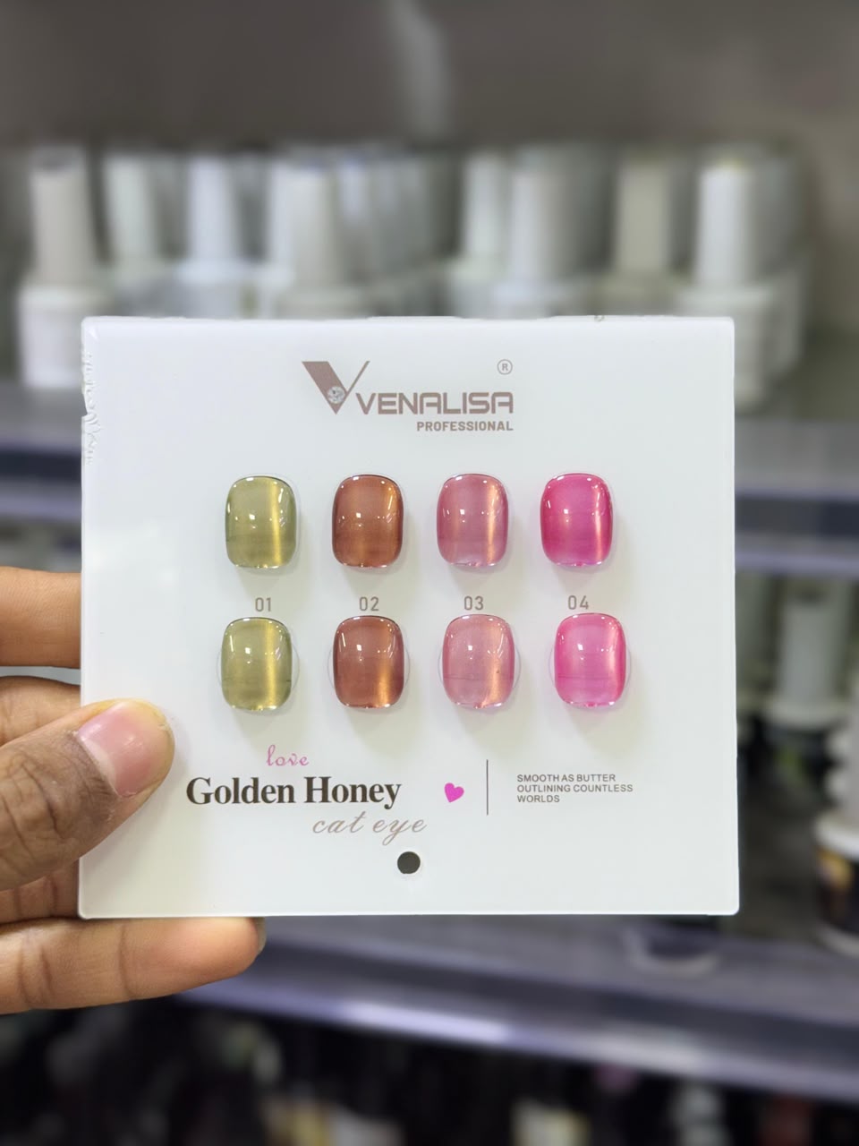 VENALISA Golden Honey Cat Eye Gel Polish Collection – 4 Magnetic Jelly Shades