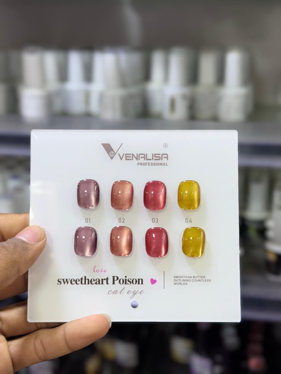 VENALISA Sweetheart Poison Cat Eye Gel Polish Collection – 4 Magnetic Jelly Shades (16ml)