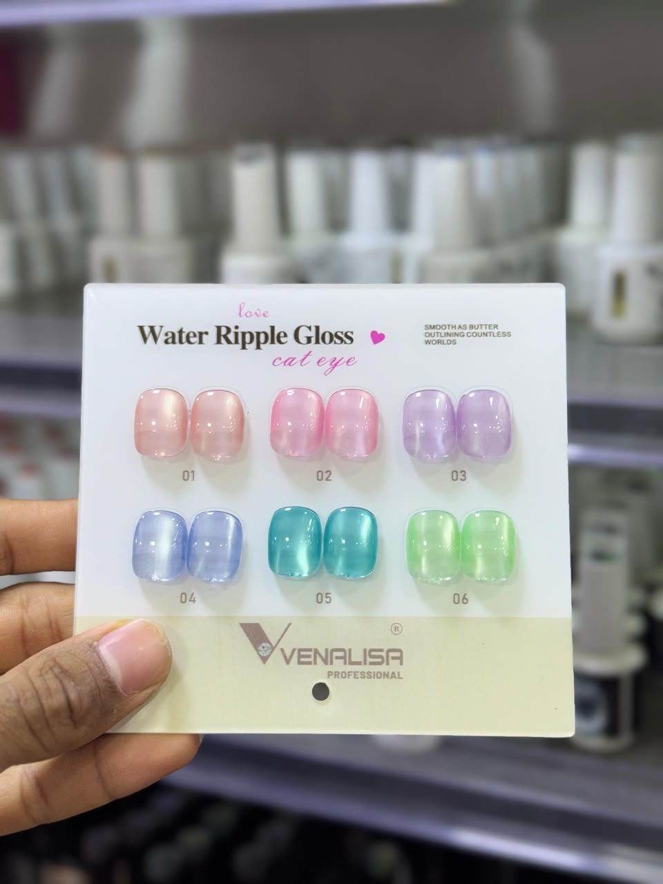 VENALISA Water Ripple Gloss Cat Eye Gel Polish Collection – 6 Magnetic Jelly Shades