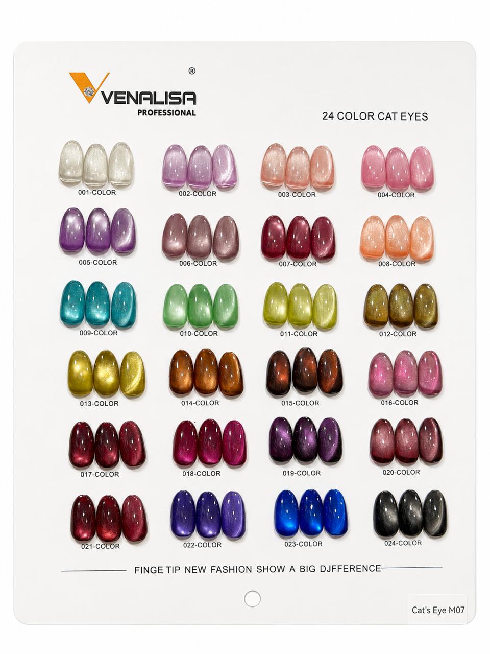Venalisa Cat’s Eye Gel Nail Polish Set – 24 Colors | 15ml UV/LED Soak Off