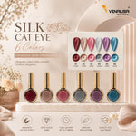 image, Venalisa Silk Cat Eye Gel Nail Polish Set – 6 Colors Magnetic Cat Eye Nail Gel | High Gloss Long Lasting Nail Art Gel