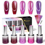 image, Venalisa Pink &amp; Red Cat Eye Gel Polish Set (10ML) – Bold Shimmer Magnetic Effect | TPO Free &amp; HEMA Free