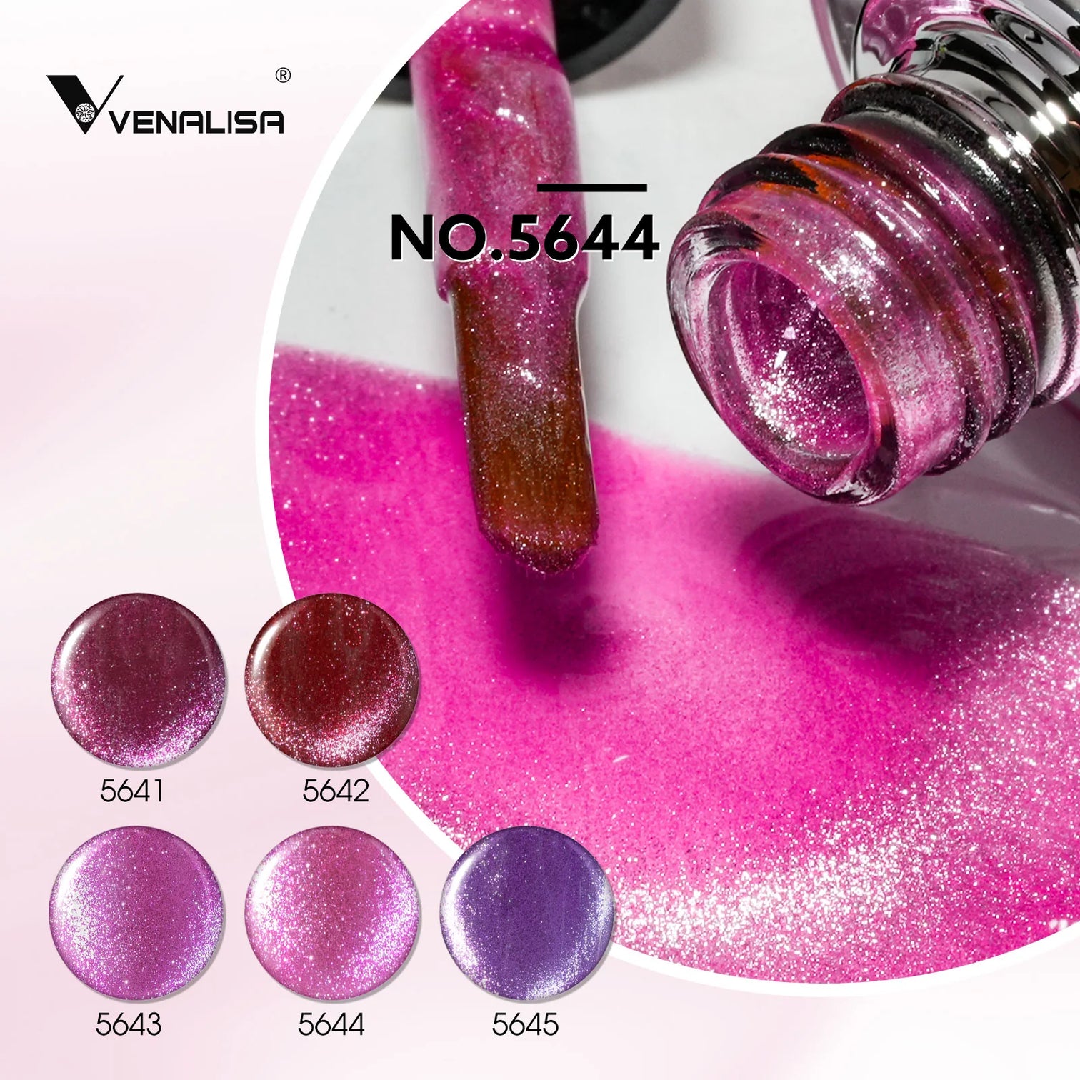 Venalisa Pink & Red Cat Eye Gel Polish Set (10ML) – Bold Shimmer Magnetic Effect | TPO Free & HEMA Free