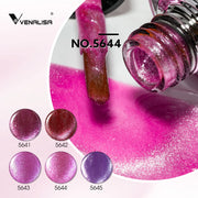 Venalisa Pink & Red Cat Eye Gel Polish Set (10ML) – Bold Shimmer Magnetic Effect | TPO Free & HEMA Free
