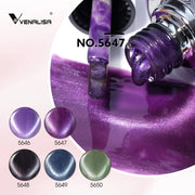 Venalisa Dark Cat Eye Gel Polish Set (10ML) – Premium Magnetic Shimmer Effect | TPO Free & HEMA Free