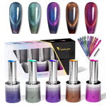 image, Venalisa Galaxy Cat Eye Gel Polish Set (10ML) – Color Shift Magnetic Effect | TPO Free &amp; HEMA Free