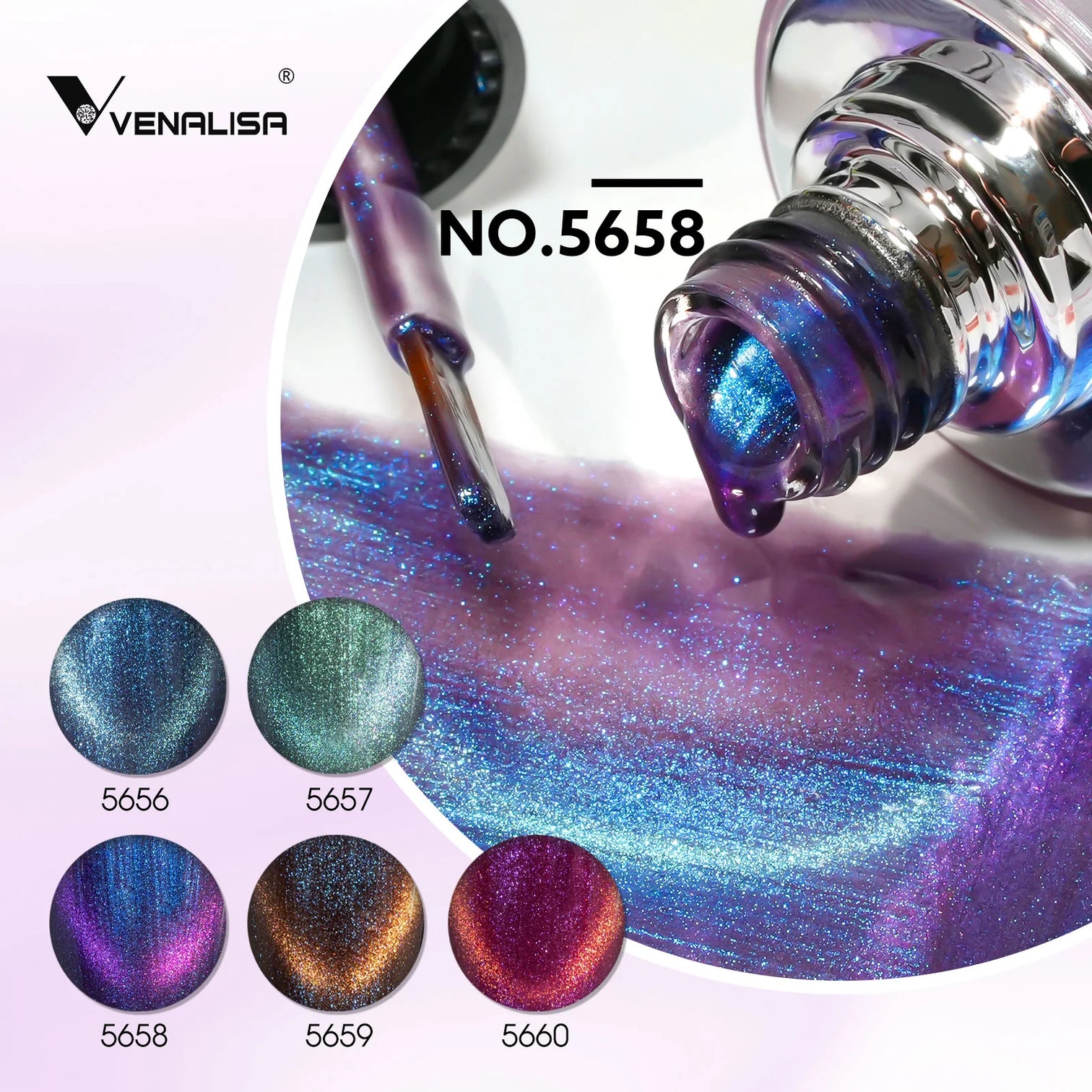 Venalisa Galaxy Cat Eye Gel Polish Set (10ML) – Color Shift Magnetic Effect | TPO Free & HEMA Free