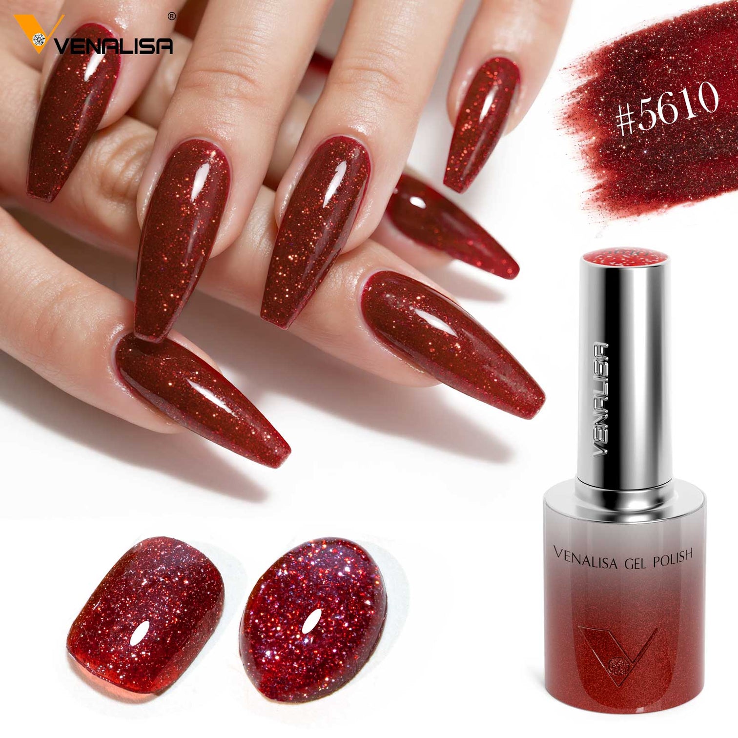 Venalisa 60 Colors Glitter & Cat Eye Gel Polish Set (10ML) – Magnetic Nail Kit with DIY Color Display | TPO Free & HEMA Free