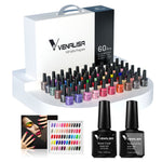 image, Venalisa 60 Pcs Gel Polish Set – VIP Gift Box with Base Coat, Top Coat &amp; Color Card | UV/LED Soak-Off Gel Nail Kit
