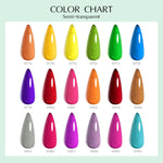 image, Venalisa V5 Semi-Transparent Gel Polish Set – 22 Pcs Kit with Color Card | Includes 18 Sheer Colors + Base Coat + Top Coats | UV/LED Soak-Off Gel (10ML)
