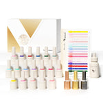 image, Venalisa V3 Gel Polish Set – 22 Pcs UV/LED Soak-Off Nail Kit with Color Card | 18 Gel Colors + Base, Top &amp; Matte Coat + 60ML Refill Top Coat | 10ML Bottles
