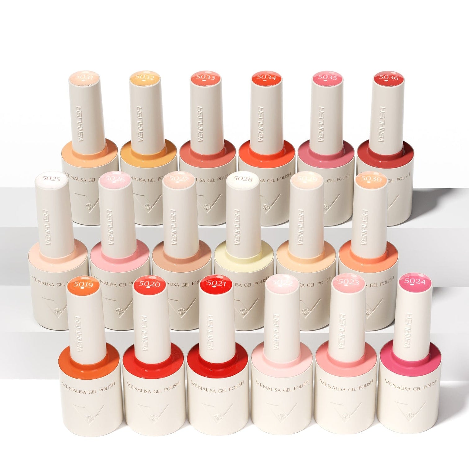 Venalisa V2 Gel Polish Set – 22 Pcs Nail Kit with Color Card | 18 Gel Colors + Base, Top & Matte Coat + 60ML Top Coat Refill | UV/LED Soak-Off Gel (10ML)