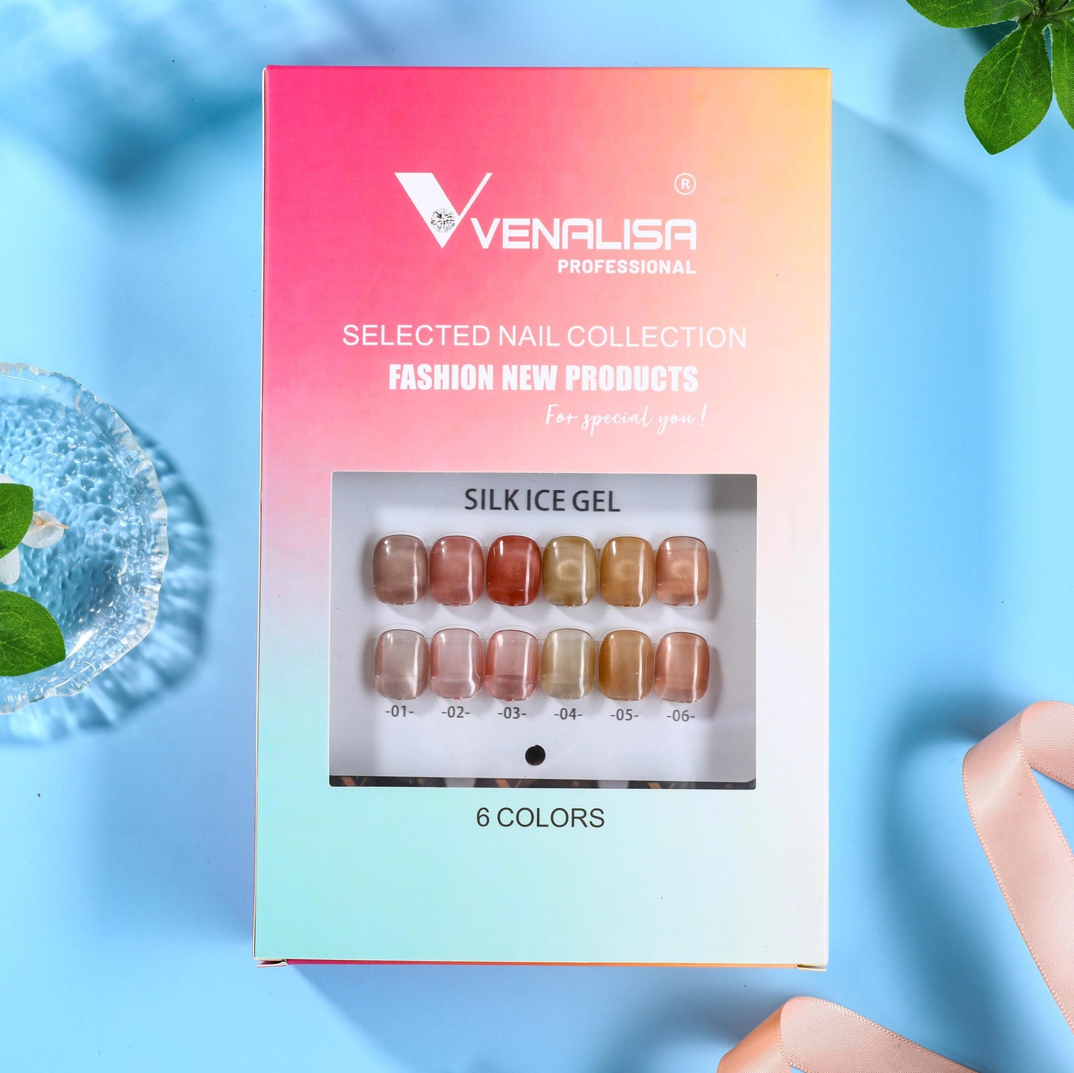 Venalisa Silk Ice Gel Cat Eye Nail Polish Set – 6 Colors | Long-Lasting Glossy Finish | Nude & Neutral Shades