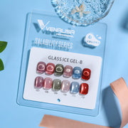 Venalisa Glass Ice Gel-B Nail Polish Set – 6 Sheer Glossy Jelly Shades | Translucent Gel Polish for UV/LED Soak-Off