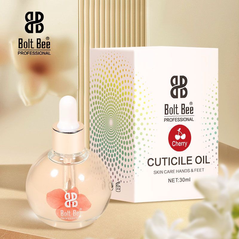 Bolt Bee Professional Cherry Cuticle Oil – 30ml Nail & Skin Care for Hands & Feet