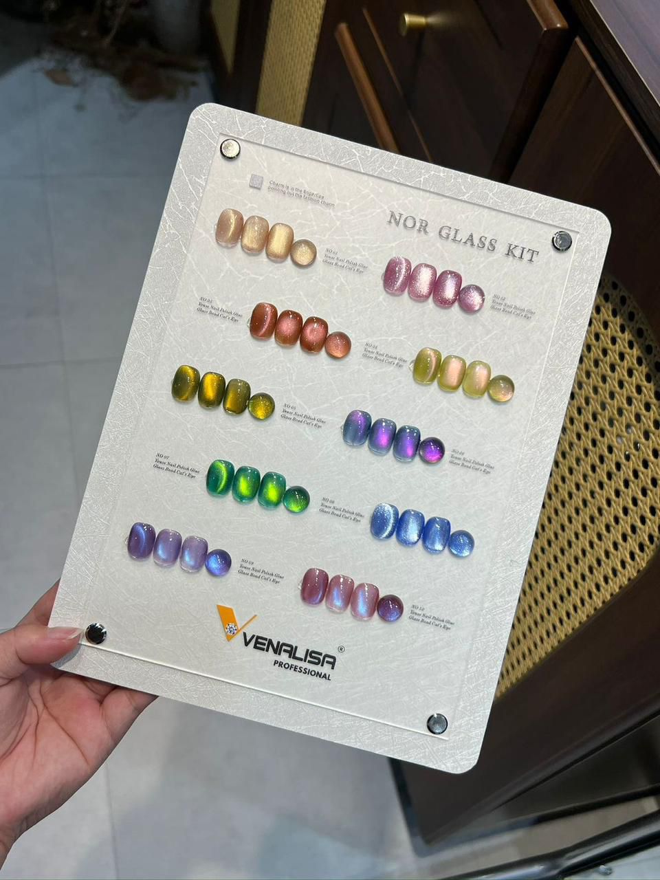 Venalisa NOR Glass Cat Eye Gel Polish Kit 15ml – Magnetic Glass Effect | Free Magnet & Shade Card