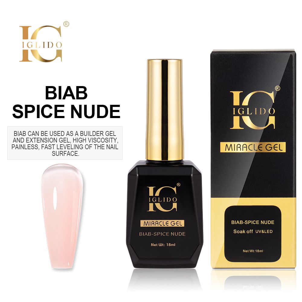 IGLIDO Miracle Gel BIAB Spice Nude – Builder in a Bottle UV/LED | Natural Nude Shade (18ml)