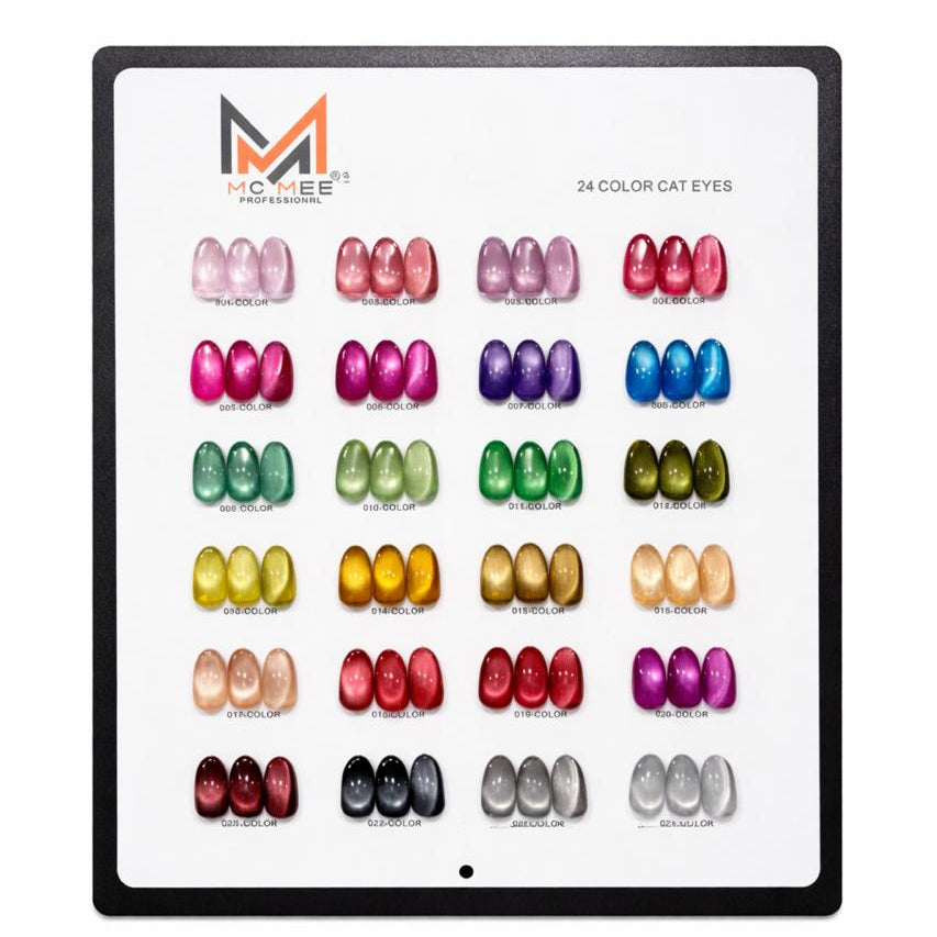 MC MEE Professional Cat’s Eye Gel Polish Kit – 24 Colors (15ml Each) Soak Off UV/LED Magnetic Nail Polish Set