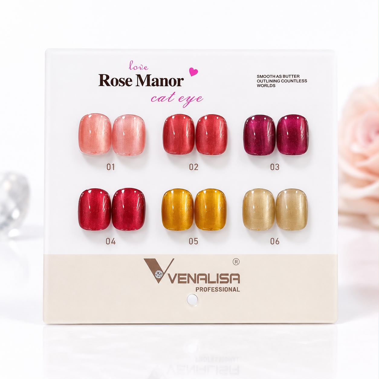 VENALISA Rose Manor Cat Eye Gel Polish Collection – 6 Magnetic Glitter Shades