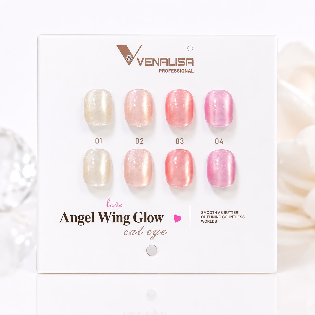 VENALISA Angel Wing Glow Cat Eye Gel Polish Collection – 4 Magnetic Jelly Shades