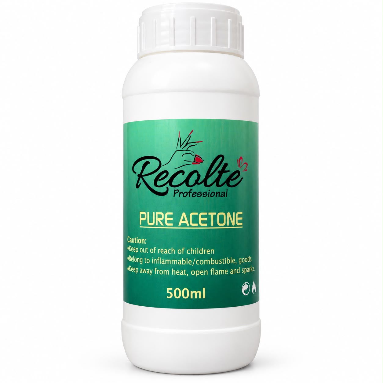 Recolte Professional Pure Acetone 500ml – Nail Polish Remover for Nail Care