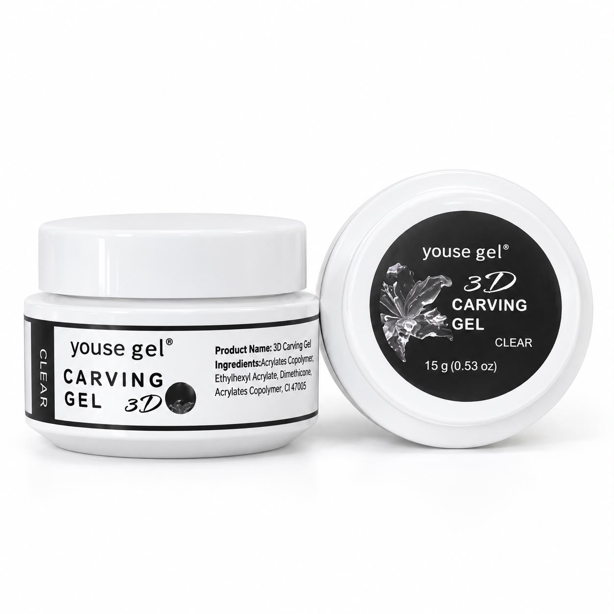 Youse Gel 3D Carving Gel Clear 15g – Transparent Nail Art Sculpting Gel