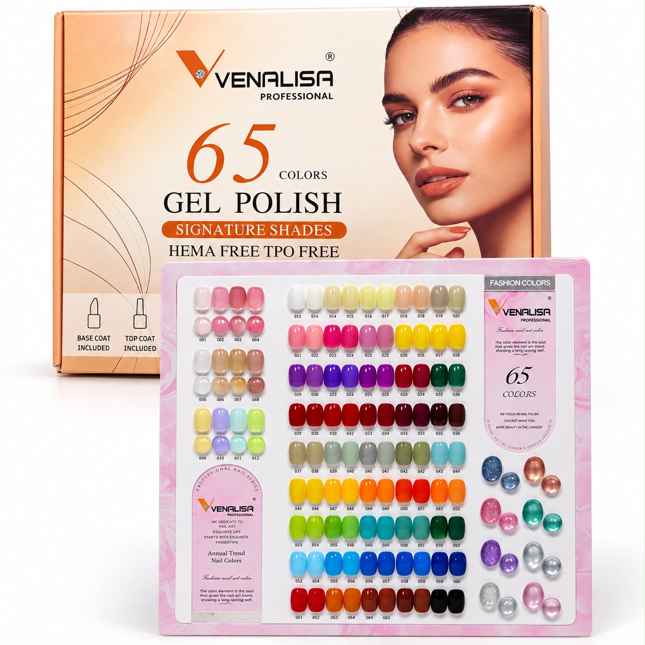 Venalisa Professional 65 Colors Gel Polish Kit – HEMA Free & TPO Free Signature Shades Collection