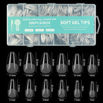 image, Queen Finger Almond Soft Gel Nail Tips – 600pcs, 12 Sizes
