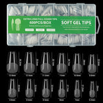 image, Queen Finger Coffin Soft Gel Nail Tips – 600pcs, 12 Sizes
