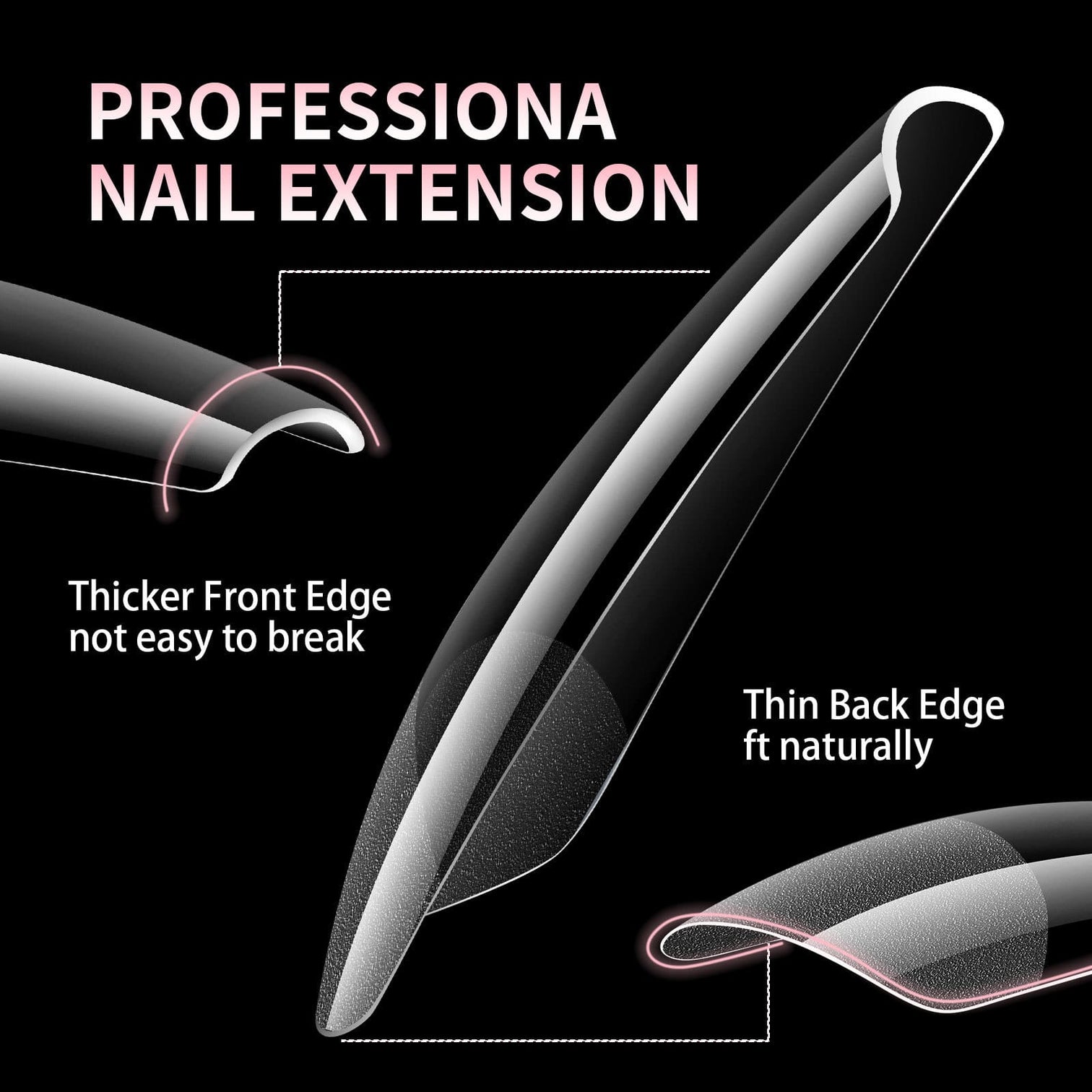 Queen Finger Coffin Soft Gel Nail Tips – 600pcs, 12 Sizes