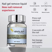 Venalisa Nail Gel Remove Liquid – 80ml Press-On & Gel Nail Remover | Fast & Damage-Free