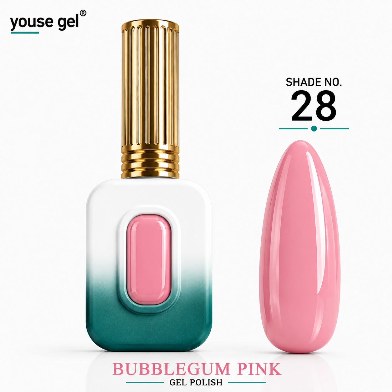 Youse Gel Bubblegum Pink Gel Polish – Shade 28