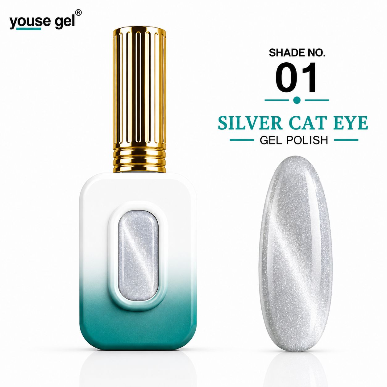 Youse Gel Silver Cat Eye Gel Polish – Shade 01