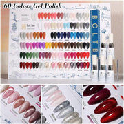Bolt Bee Professional Gel Nail Polish Set – 60 Colors + Base Gel + Top Coat + Cuticle Oil