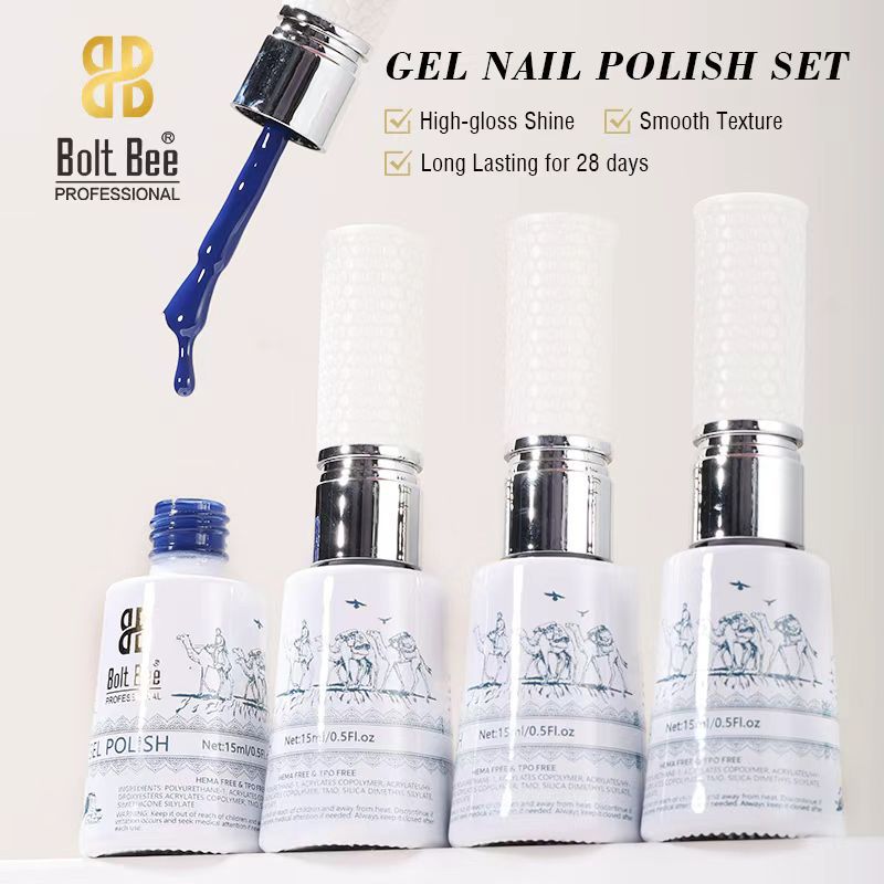 Bolt Bee Professional Gel Nail Polish Set – 60 Colors + Base Gel + Top Coat + Cuticle Oil