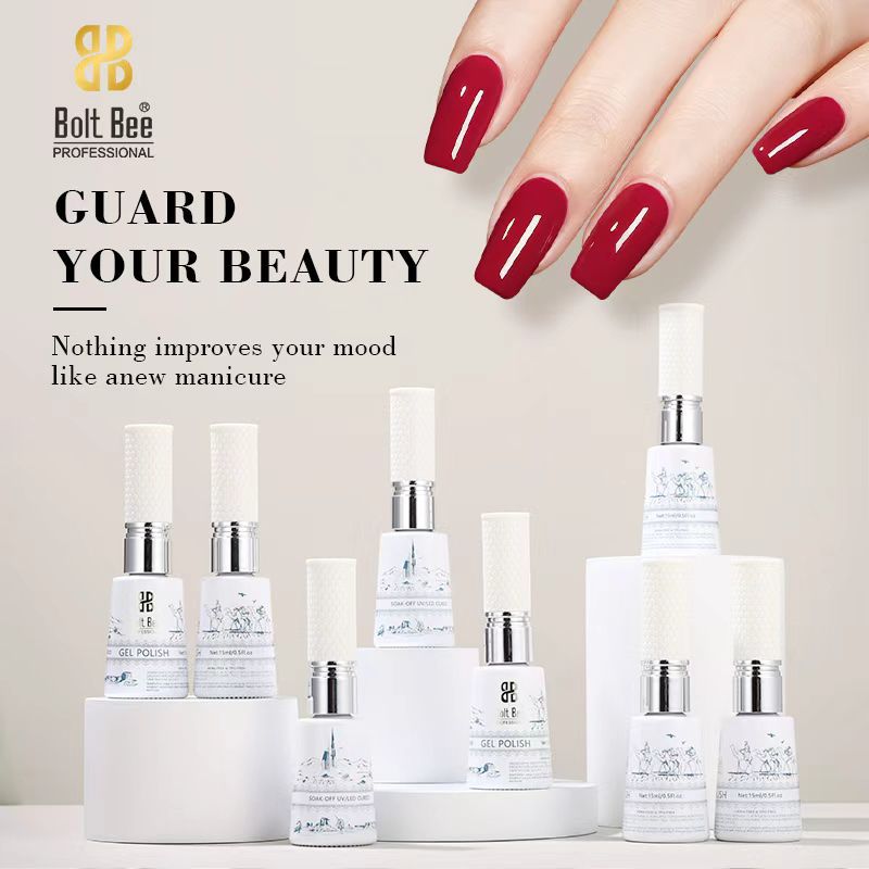 Bolt Bee Professional Gel Nail Polish Set – 60 Colors + Base Gel + Top Coat + Cuticle Oil
