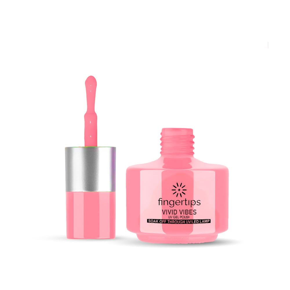 Fingertips Vivid Vibes Blush Petal UV Gel Polish (Shade 06) – Long-Lasting Soak-Off Gel Nail Color, 16ml