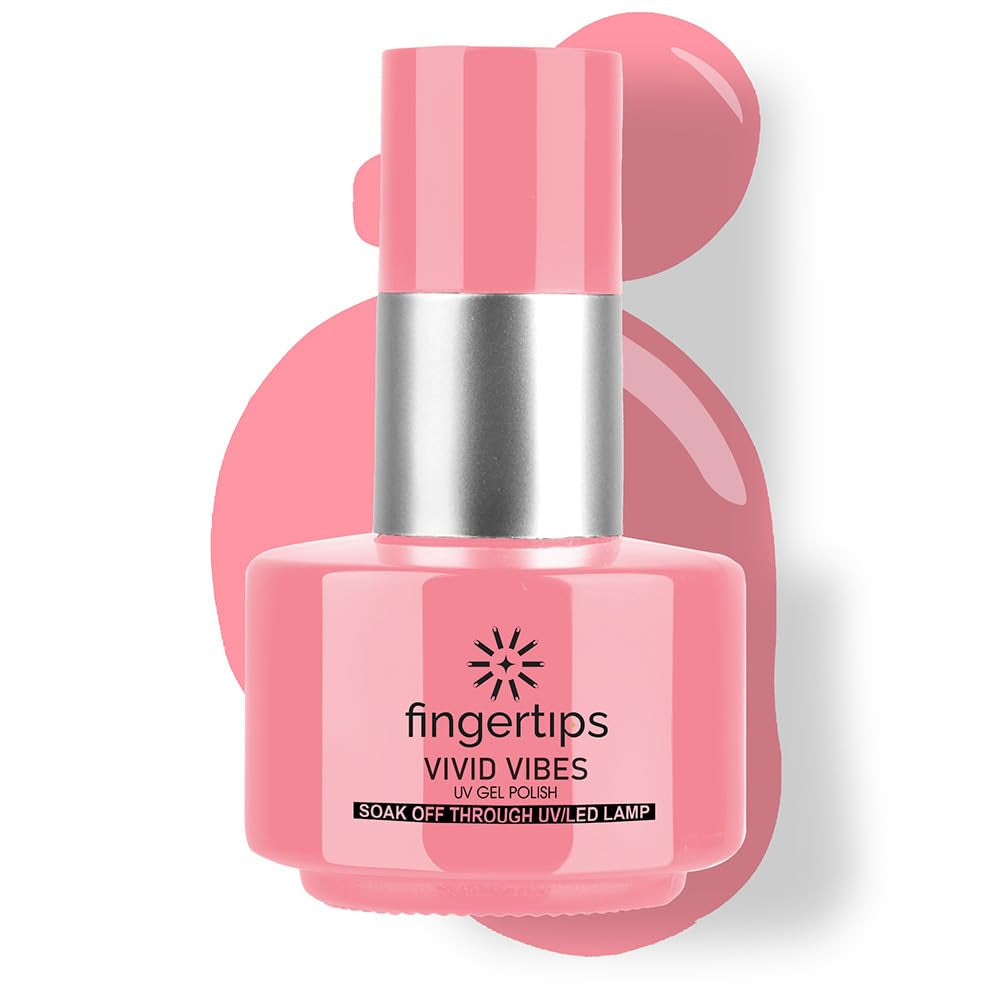 Fingertips Vivid Vibes Blush Petal UV Gel Polish (Shade 06) – Long-Lasting Soak-Off Gel Nail Color, 16ml