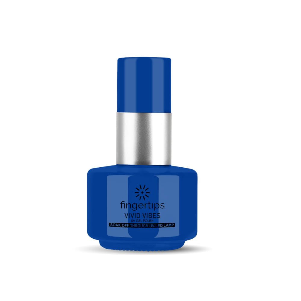 Fingertips Vivid Vibes Cerulean Blue UV Gel Polish (Shade 48) – Long-Lasting Soak-Off Gel Nail Color, 16ml